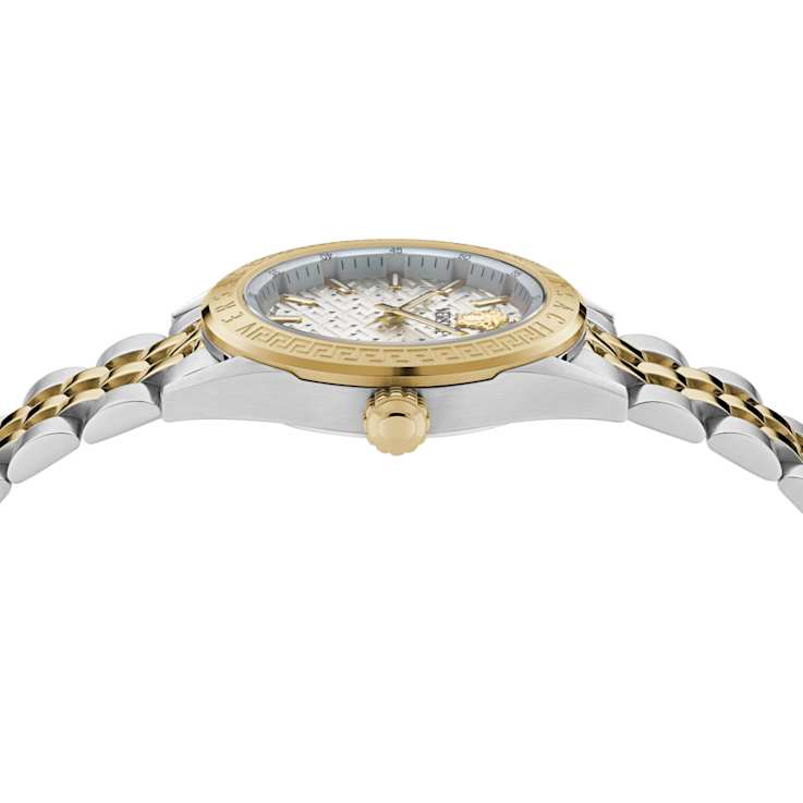 V-Code Silver Tone Dial Two-tone Stainless Steel Bracelet Watch