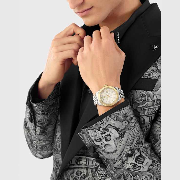 Date Superlative Silver Dial Crystal Watch