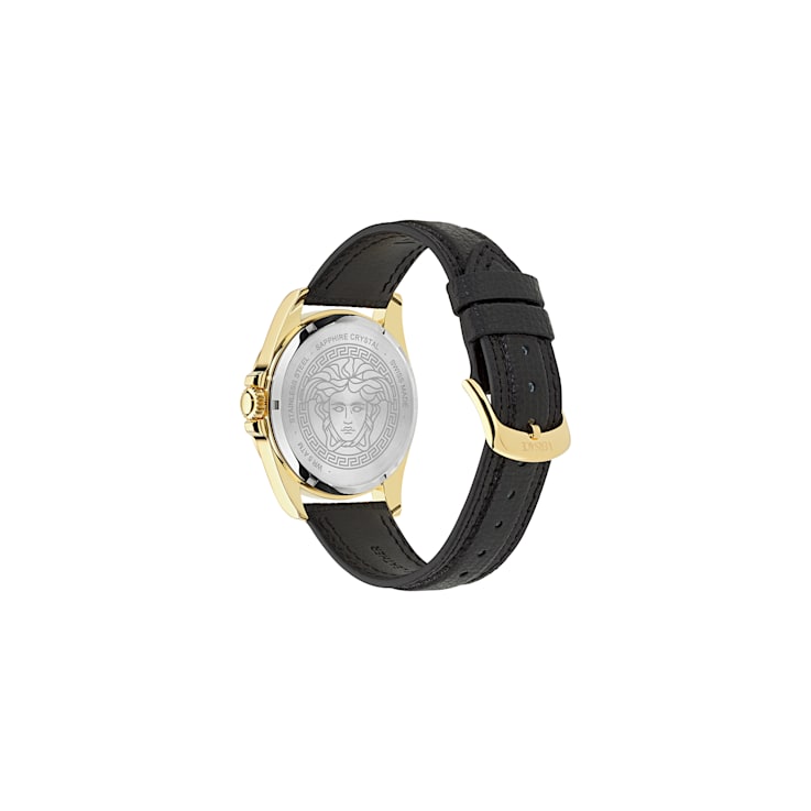 Versace Anteo IP Yellow Case Leather Watch
