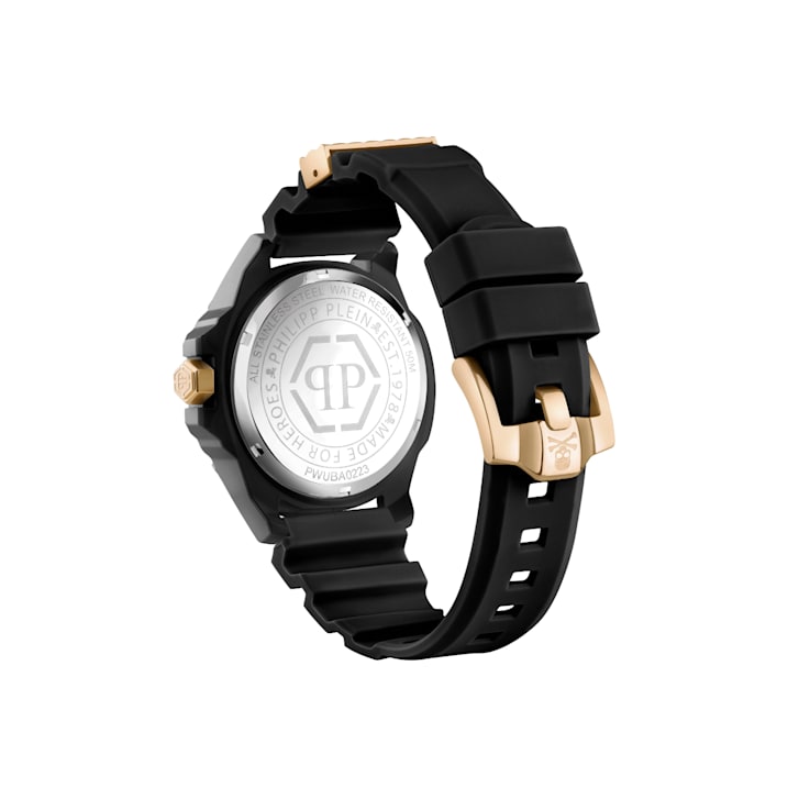 Philipp Plein The $kull Ecoceramic Black Silicone Strap Watch