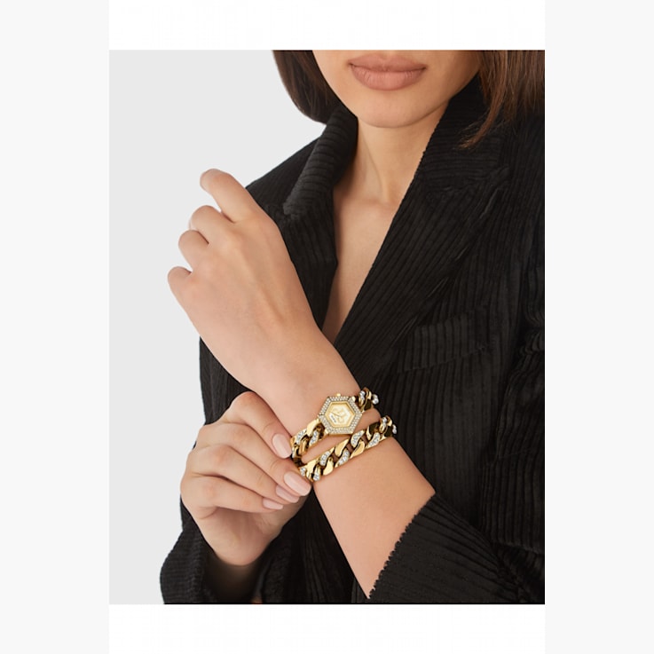 Philipp Plein The Hexagon Groumette Yellow Bracelet Watch