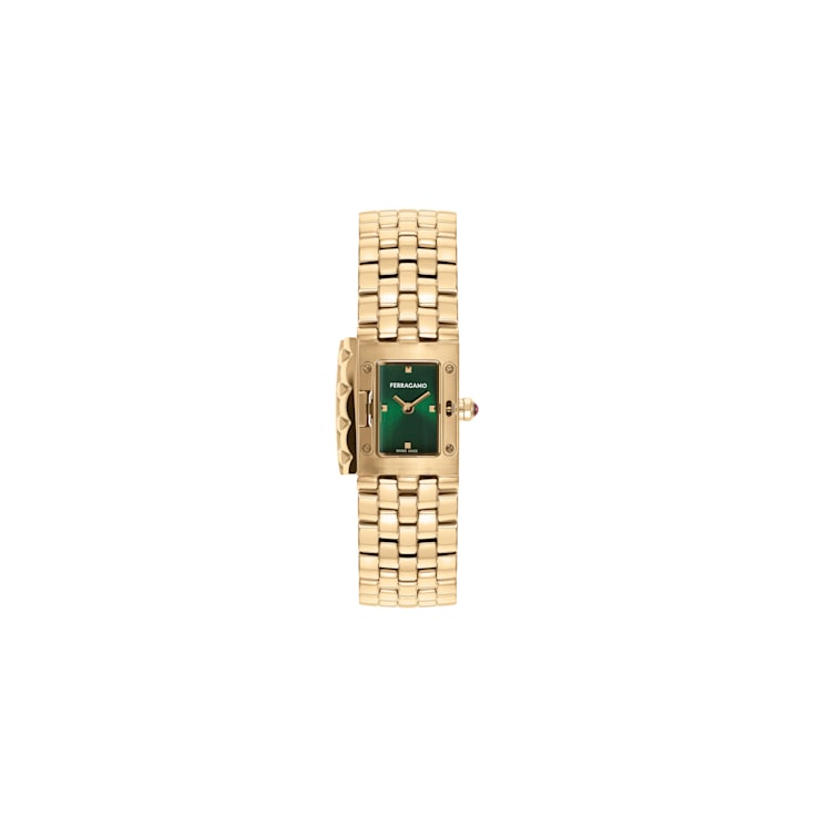 Ferragamo Secret IP Yellow Gold Bracelet Mens Watch