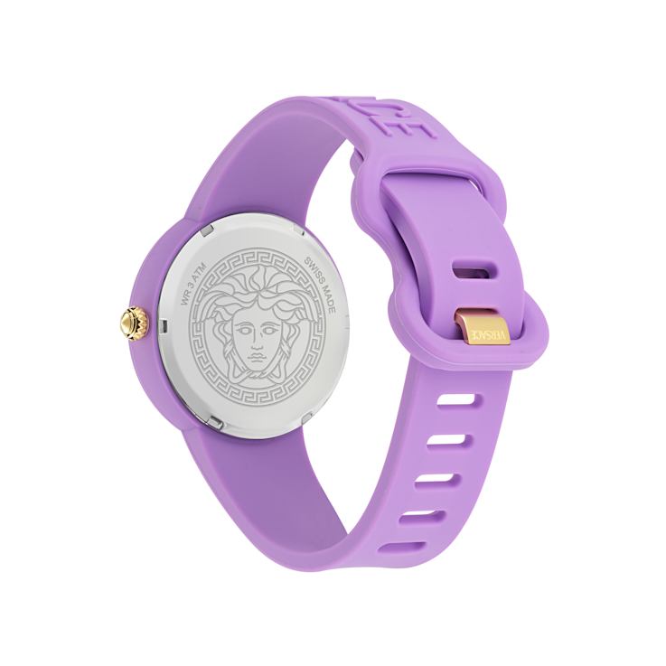Medusa Pop Womens Watch Purple Case Purple Matte Dial Silicone Strap