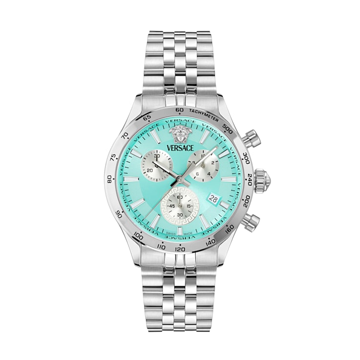 Hellenyium Chrono Petite Blue Bezel Stainless Steel Bracelet Watch