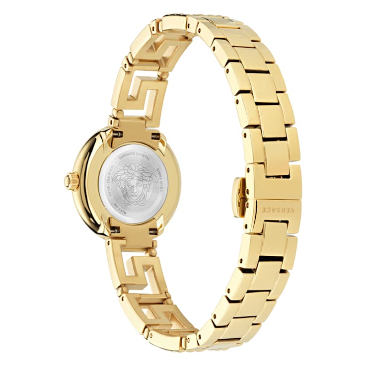 Greca Goddess White MOP Dial Yellow Stainless Steel Bracelet Watch