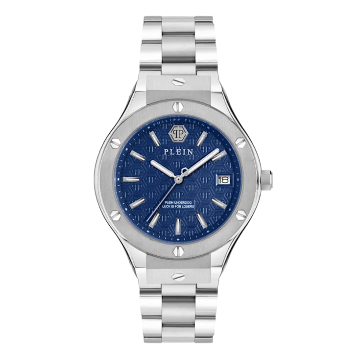 Plein Underdog Blue Dial Stainless Steel Bracelet Watch