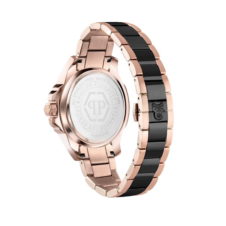 The $kull Black Dial Two-tone Stainless Steel Bracelet Watch