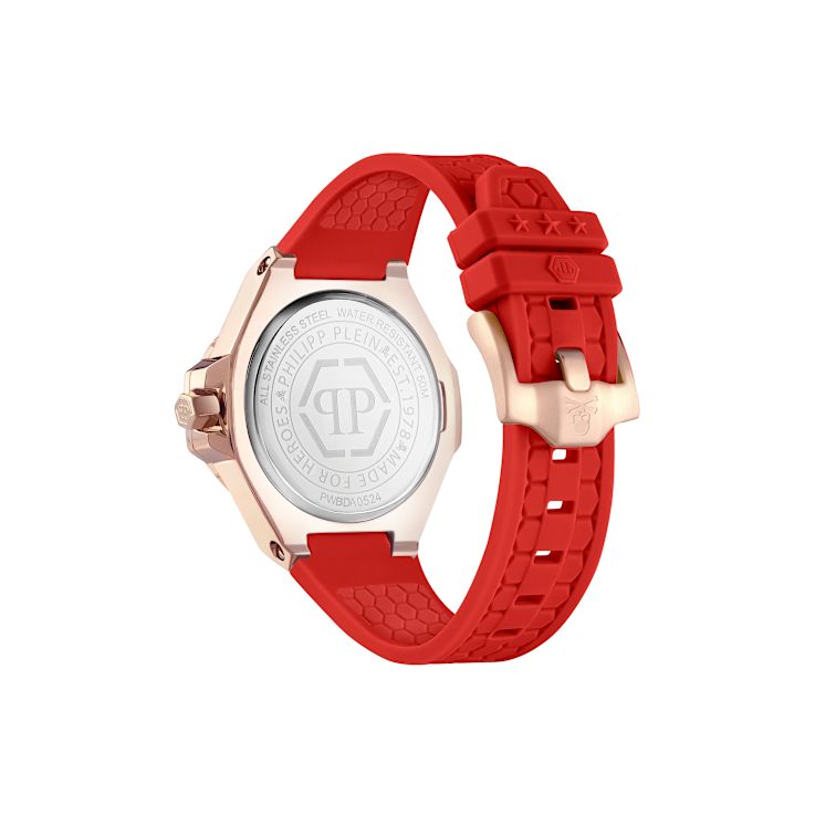 Plein Lady Royal Crystal Silver Dial Silicone Strap Watch