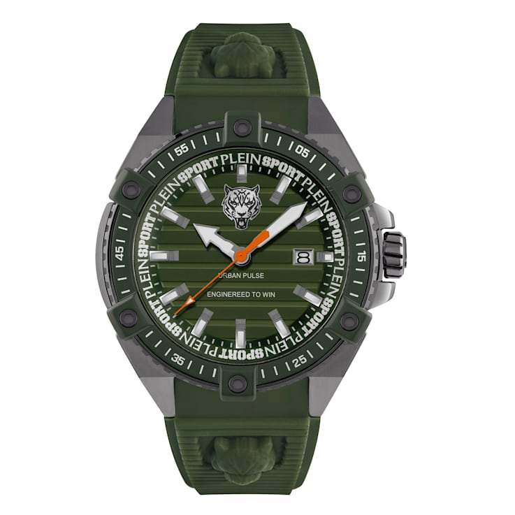 Urban Pulse Green Dial Silicone Strap Watch