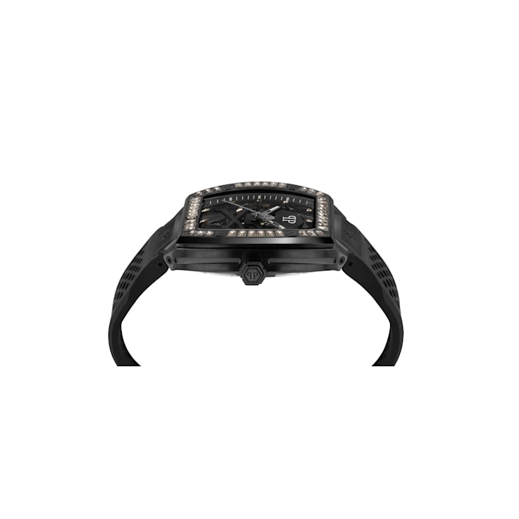 Philipp Plein The $keleton Black Bezel Black Silicone Strap