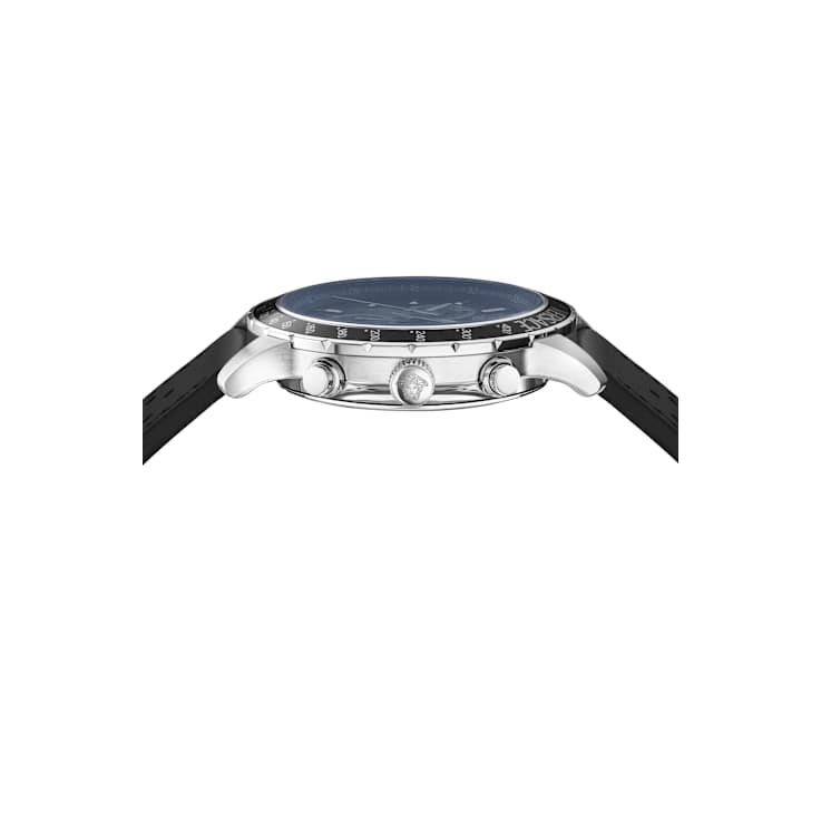 Versace Sport Chrono Blue Dial Leather Watch