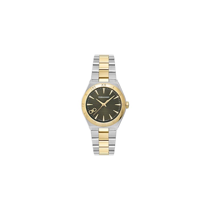 Vega Upper East Green Dial Two-tone Stainless Steel Bracelet Watch