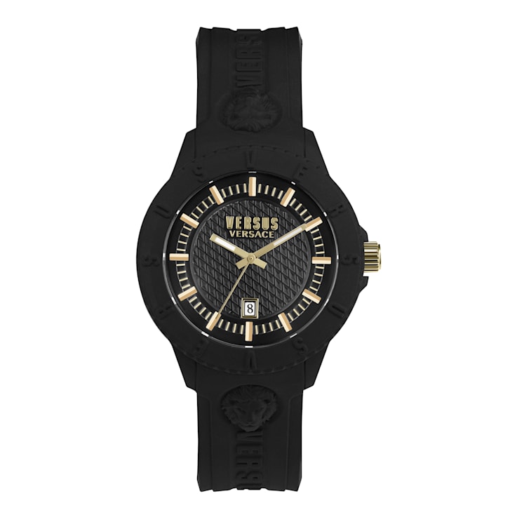 Versace watch black gold deals
