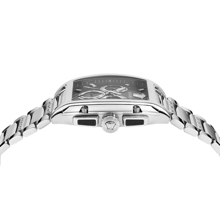 Versace Dominus Black Dial Stainless Steel Chronograph Watch