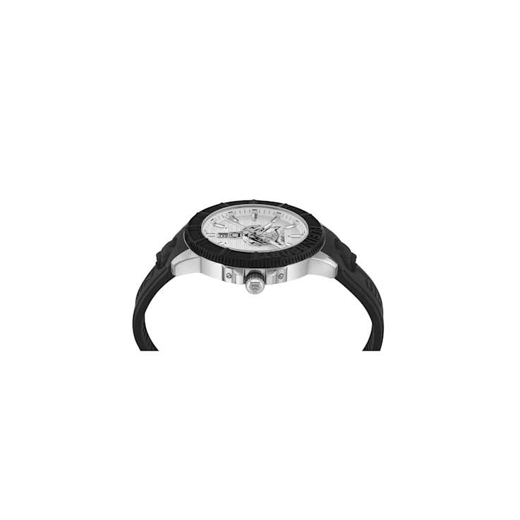 City Rush Stainless Steel Case Silicone Strap Watch