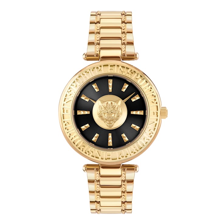 Opium Black Dial IP Yellow Bracelet Watch