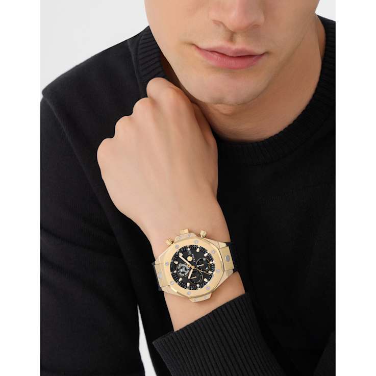 Plein Chrono Royal Yellow Stainless Steel Case Silicone Watch