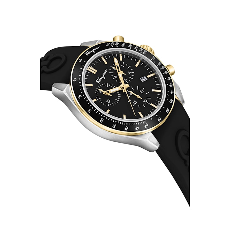 Ferragamo Urban Chrono Strap Watch With Sunray Dial