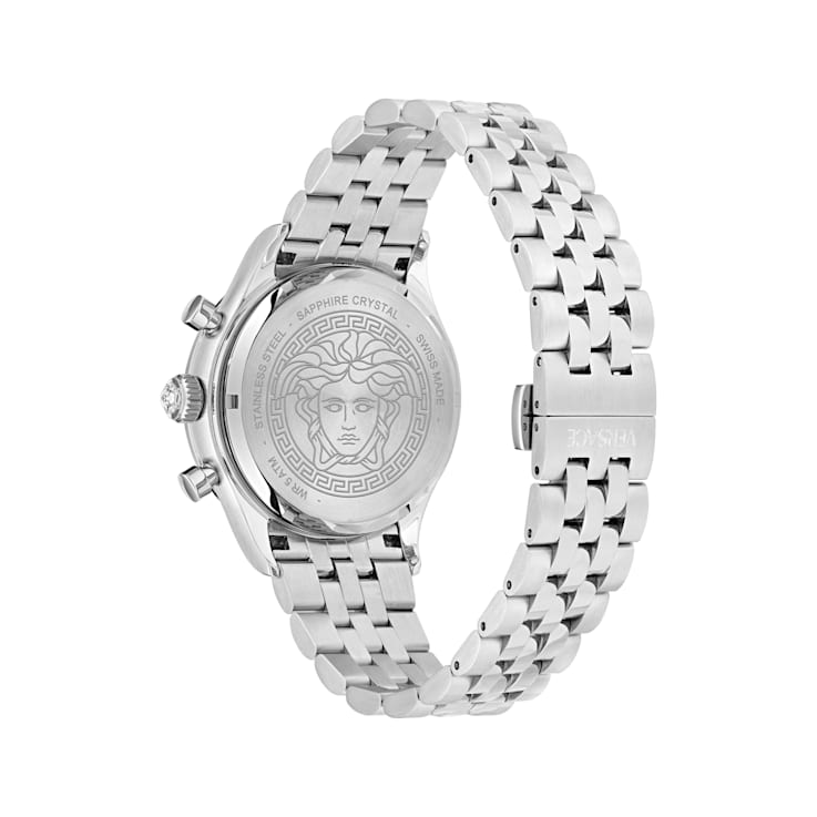 Hellenyium Chrono Petite Blue Bezel Stainless Steel Bracelet Watch