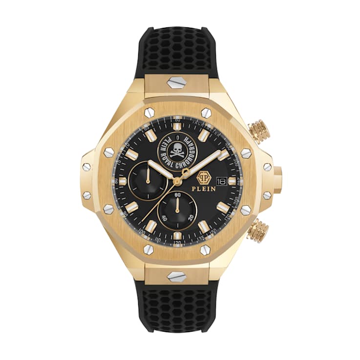 Plein Chrono Royal Yellow Stainless Steel Case Silicone Watch