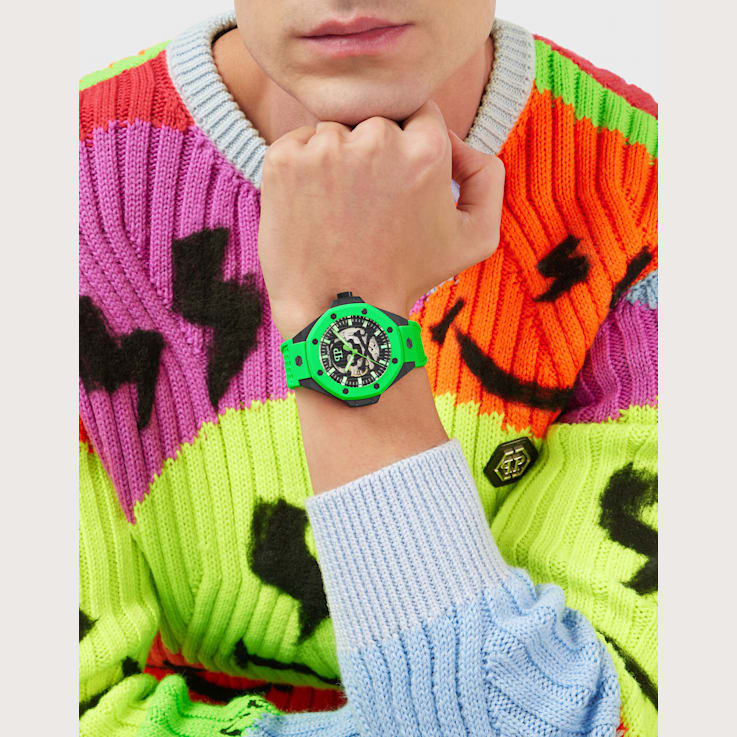 Plein $keleton Royal Silicone Strap Mens Watch