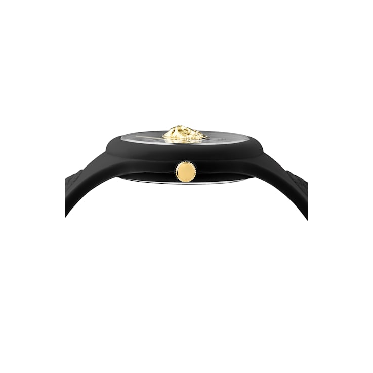 Versus Versace Fire Island Lion Black Silicone Strap Watch