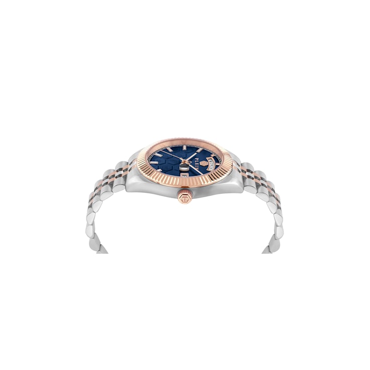 Date Superlative Blue Dial Crystal Watch