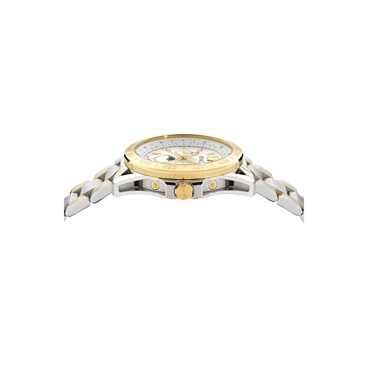 V-Galaxy Moonphase White Dial Two-tone Stainless Steel Bracelet Watch