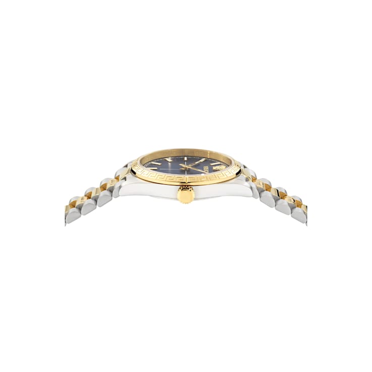 Versace Millenyium Blue Dial Two-tone Stainless Steel Bracelet Watch