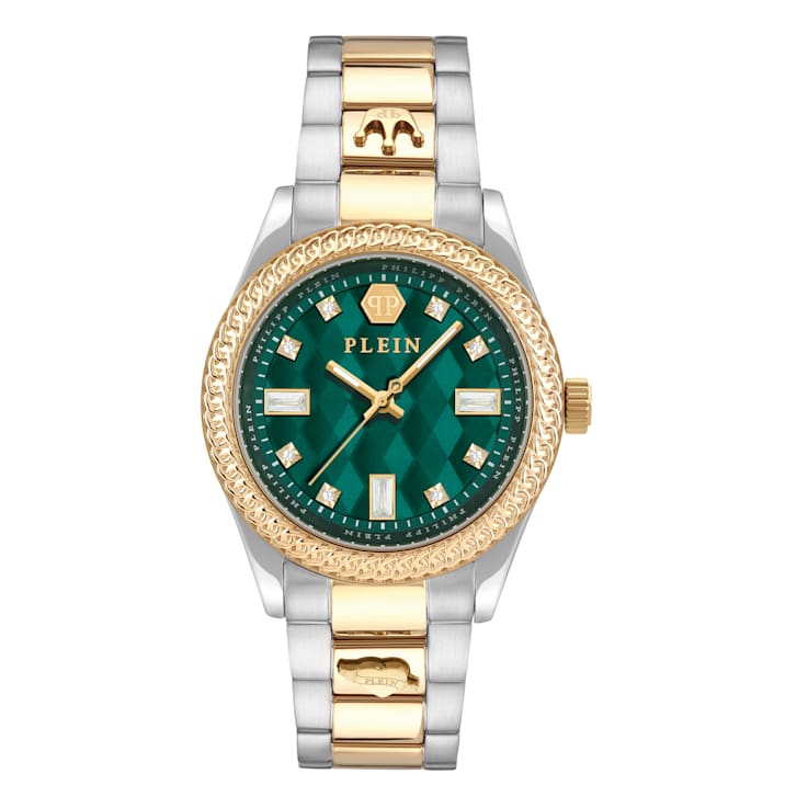 Queen Crystal Green Dial Stainless Steel Bracelet Watch