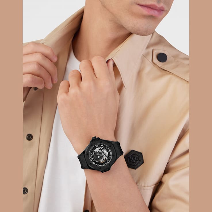 Plein $keleton Royal Silicone Strap Mens Watch