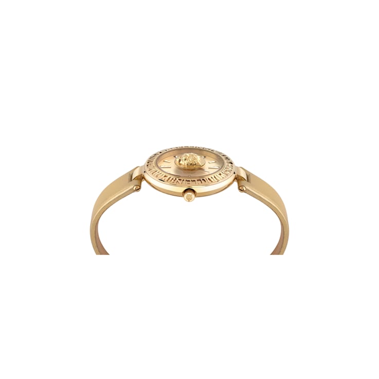 Opium Champagne Dial Leather Strap Watch