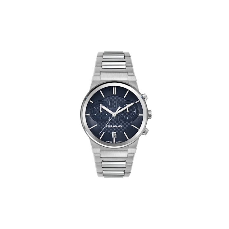 Ferragamo Sapphire Chrono Stainless Steel Bracelet Watch