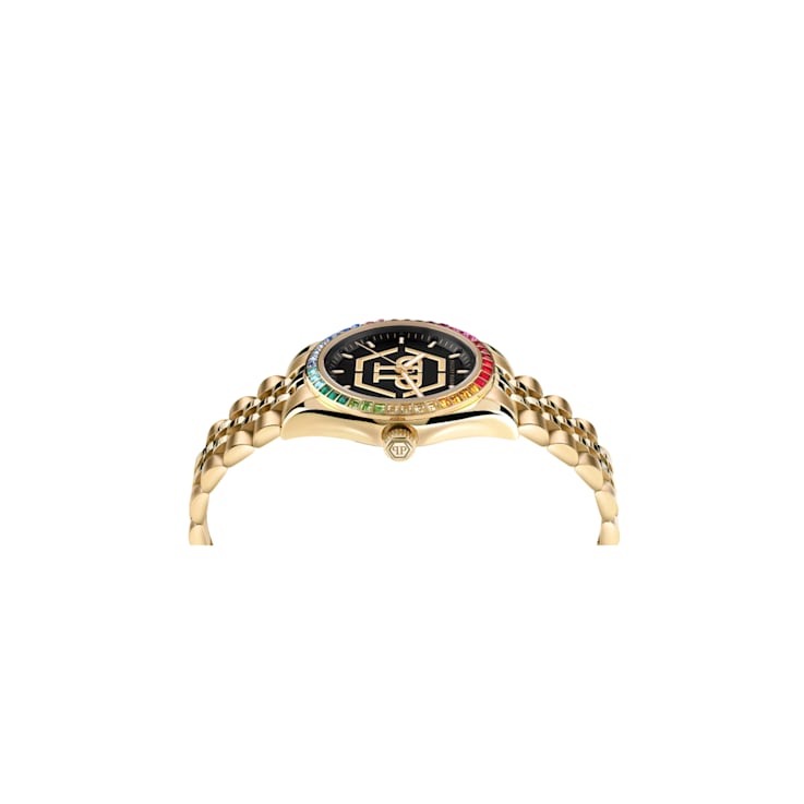 Philipp Plein Date Superlative Black Dial Yellow Stainless Steel
Bracelet Watch