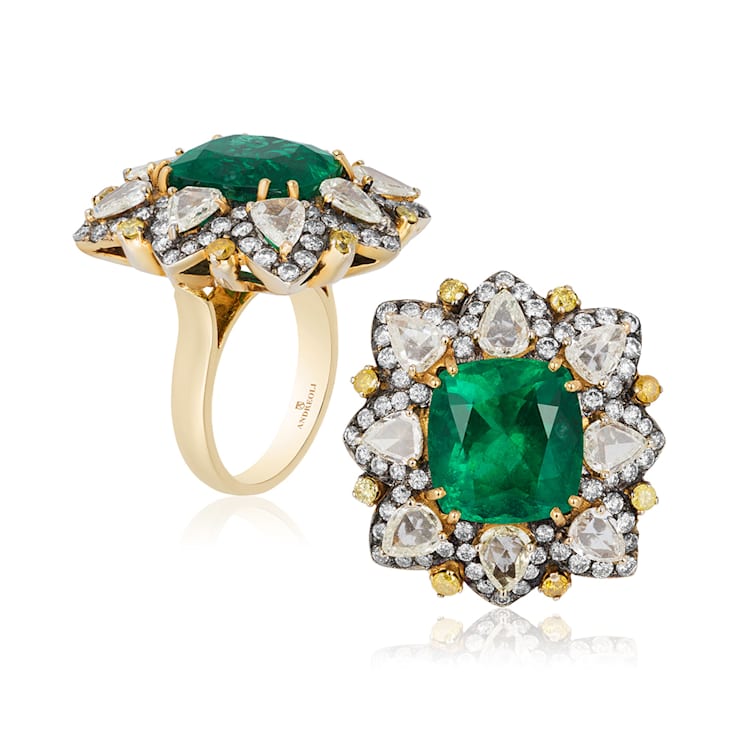 Andreoli Emerald And Diamond Ring