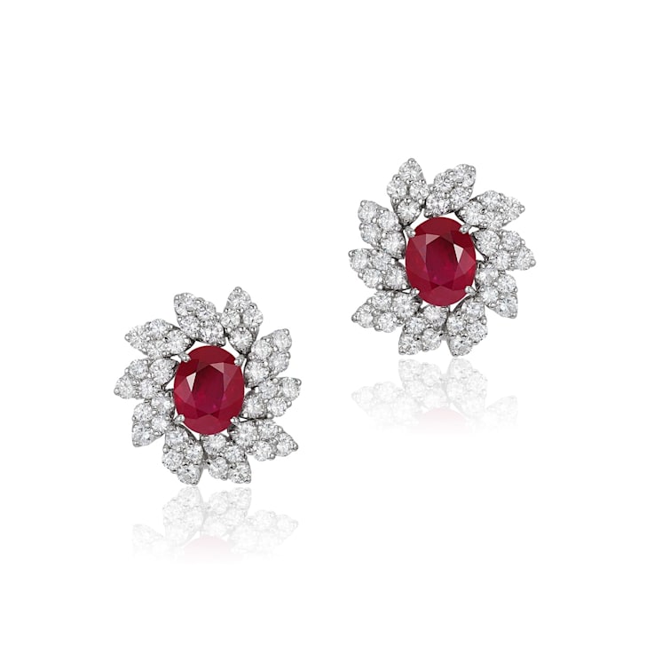 Andreoli Ruby And Diamond Earrings