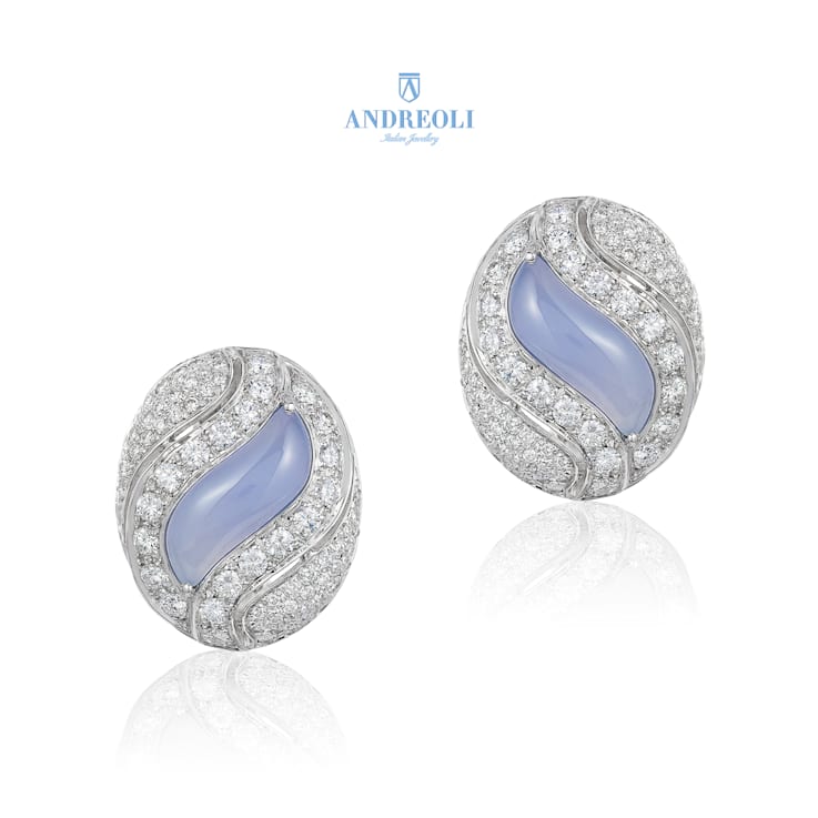 Andreoli Chalcedony And Diamond Earrings