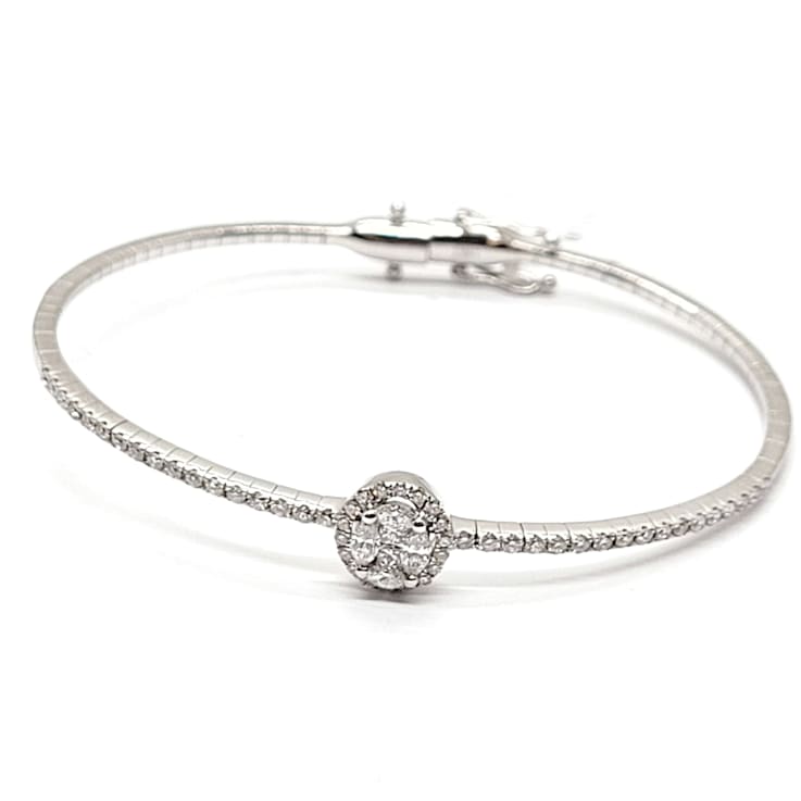 Andreoli Round Shaped Invisible Diamond Bangle Bracelet