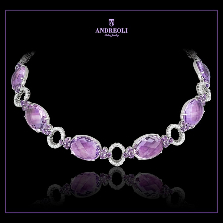 Andreoli Amethyst And Diamond Necklace