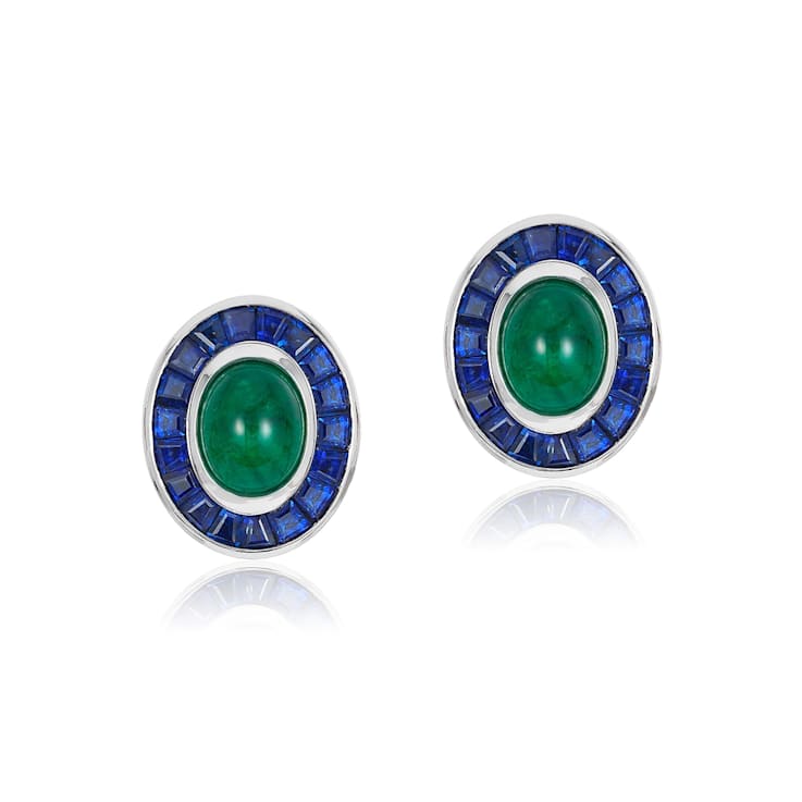 Andreoli Emerald And Sapphire Earrings