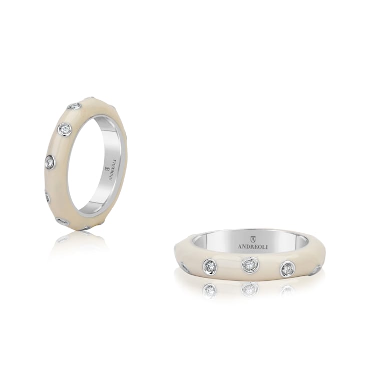 Andreoli Enamel Diamond Ring