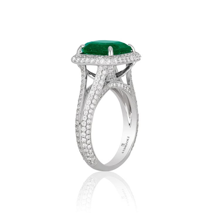 Andreoli Emerald And Diamond Ring