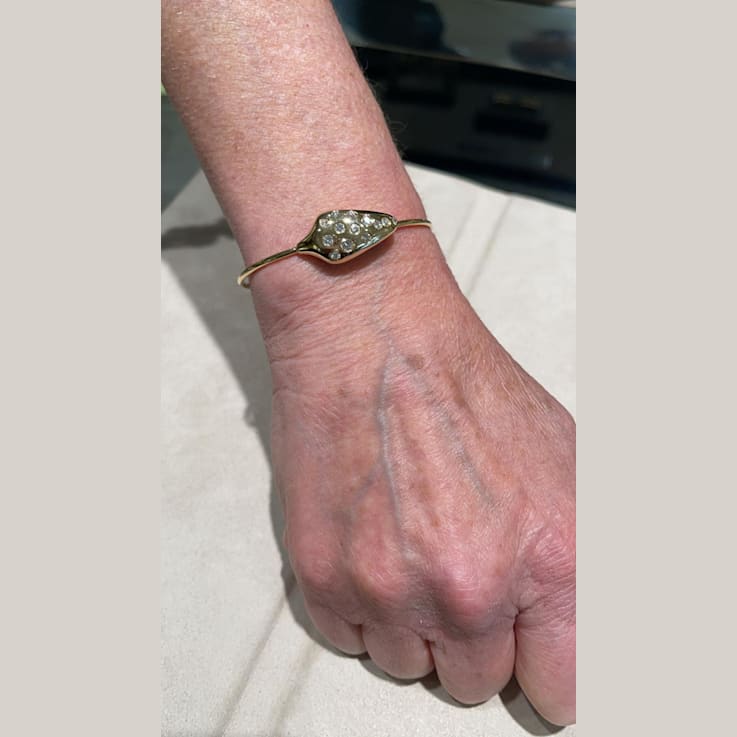 Andreoli Yellow Gold And Diamond Snake Bangle