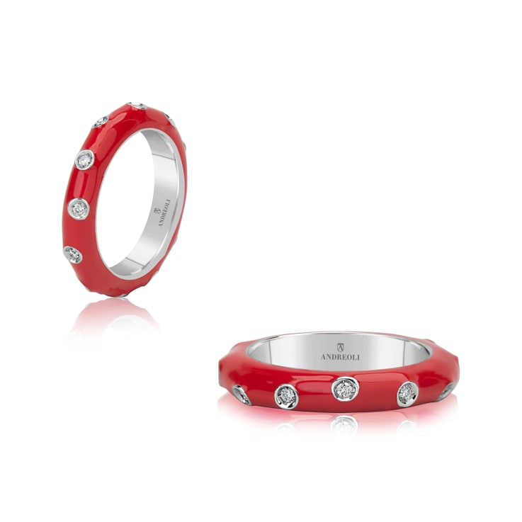 Andreoli Enamel Diamond Ring
