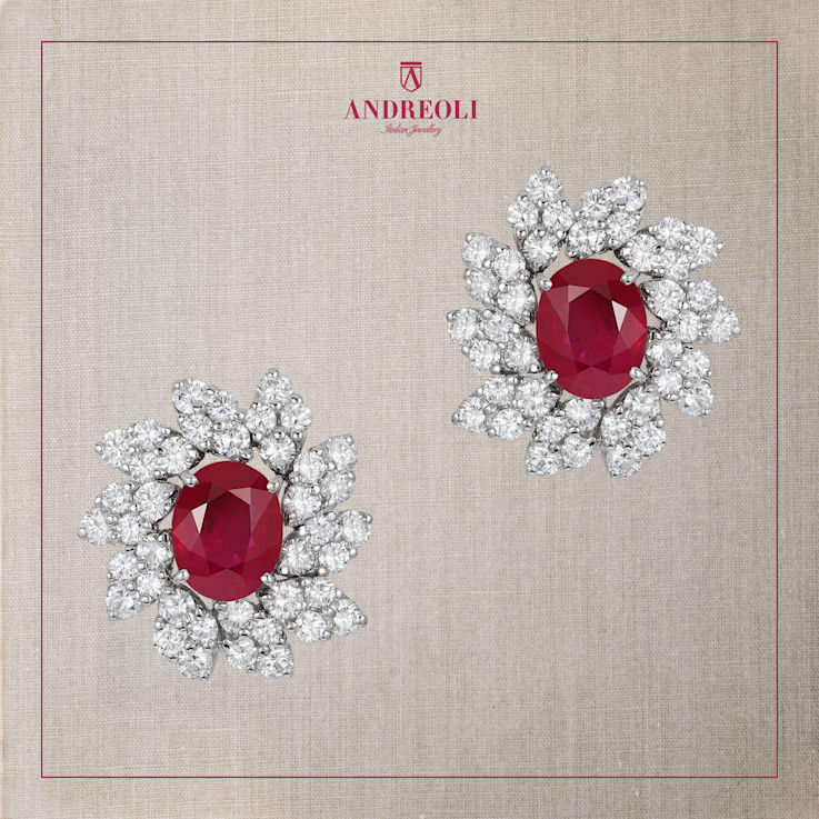 Andreoli Ruby And Diamond Earrings