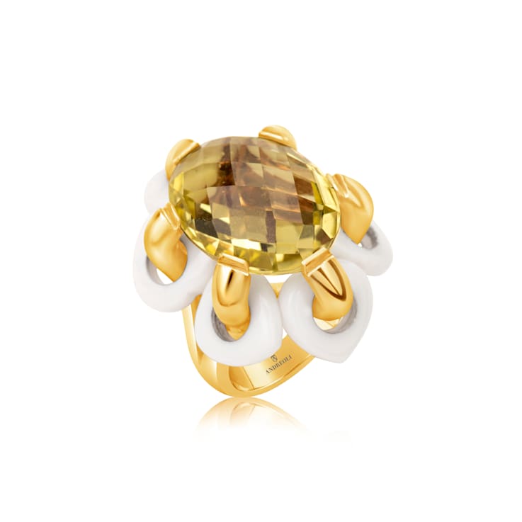 Andreoli White Agate Quartz Ring
