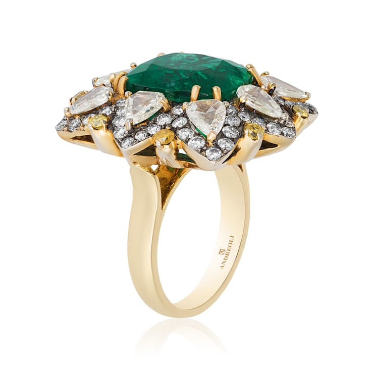 Andreoli Emerald And Diamond Ring