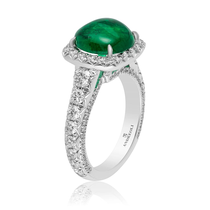 Andreoli Emerald And Diamond Ring