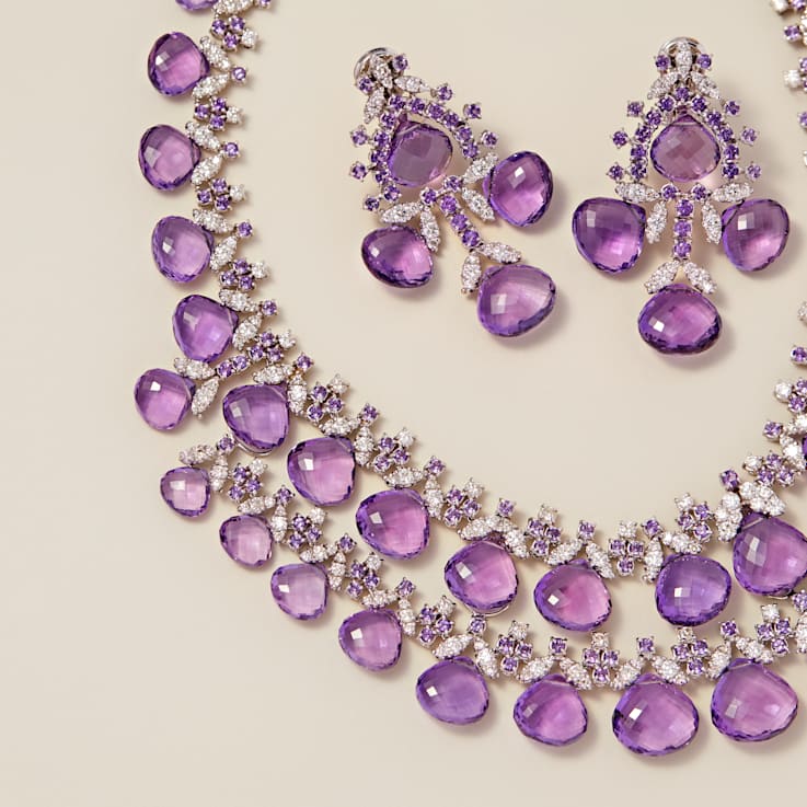 Andreoli Amethyst And Diamond Necklace