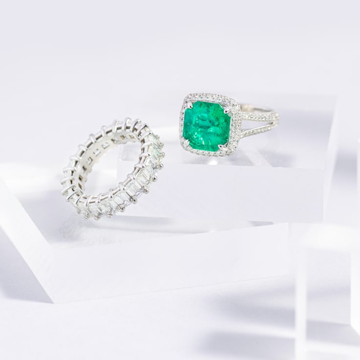 Andreoli Emerald And Diamond Ring